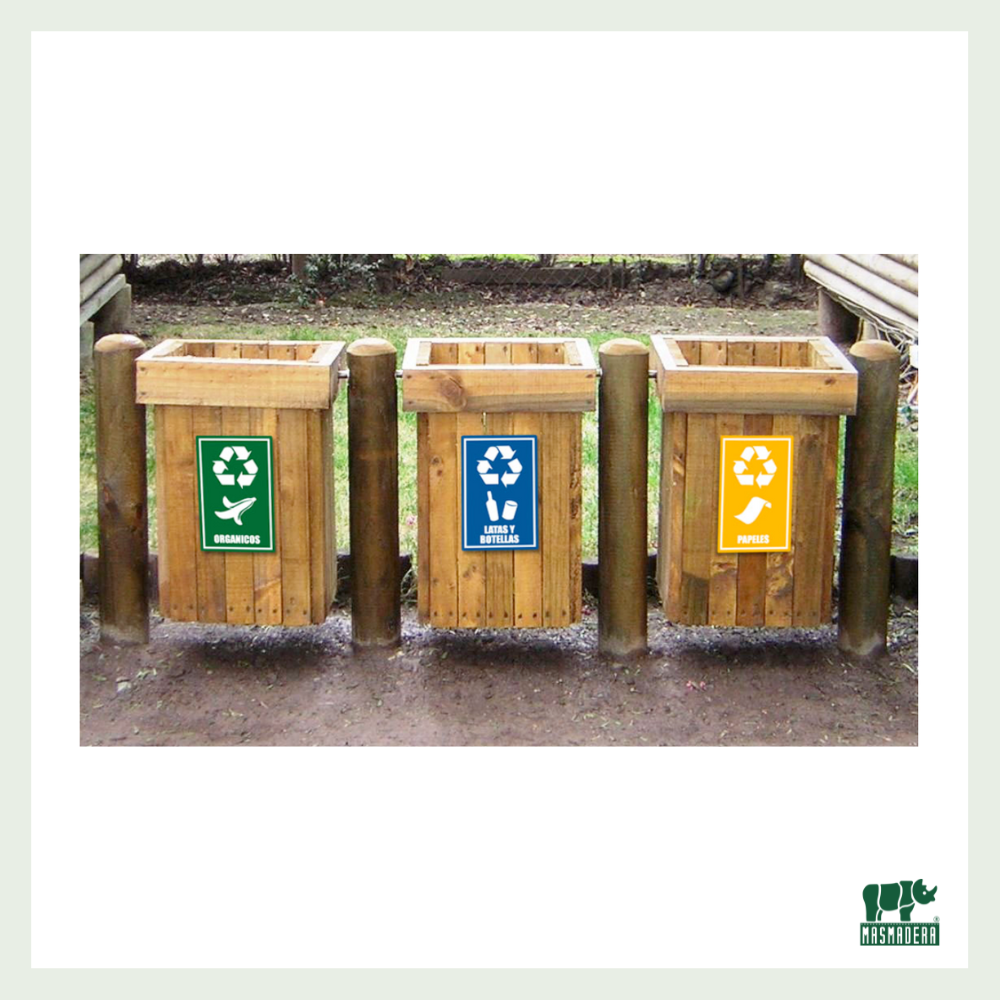 Basurero Triple Ecologico