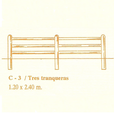 Cerco C-3 (3 Tranqueras / 1,2 x 2,4 m)